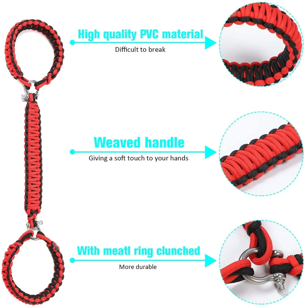 For 2007-2023 Jeep Wrangler JK JKU JL JLU JT Roll Bar Grab Handles Paracord Grip Handle – For Bare Roll Bar Only (Not for Roll Bar Covers)