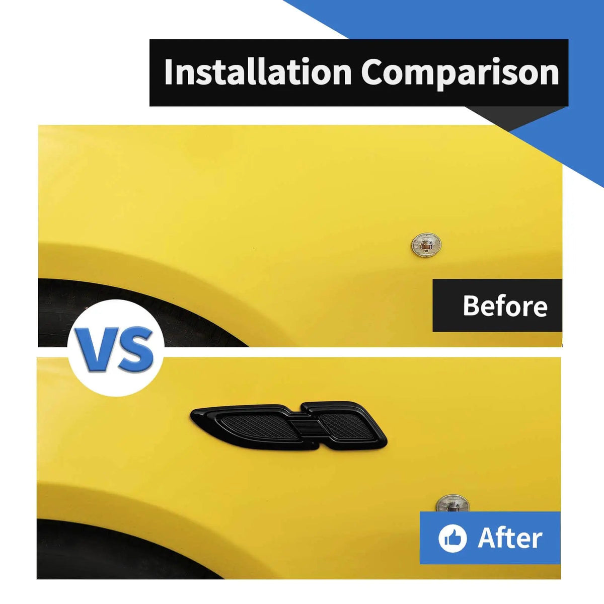 For 2007+ Jeep Wrangler JK JKU JL JLU JT & Renegade Front Hood Air Vent Outlet Fender Trim Cover