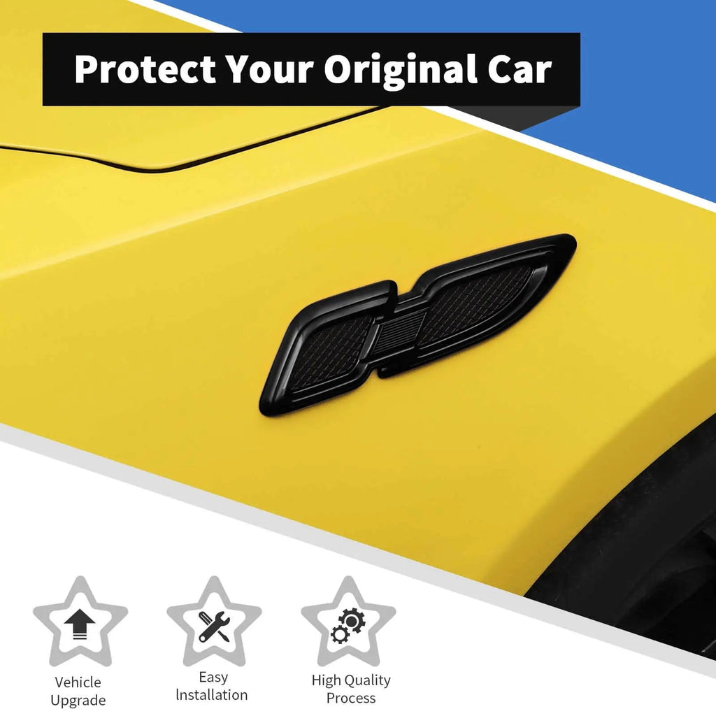 For 2007+ Jeep Wrangler JK JKU JL JLU JT & Renegade Front Hood Air Vent Outlet Fender Trim Cover