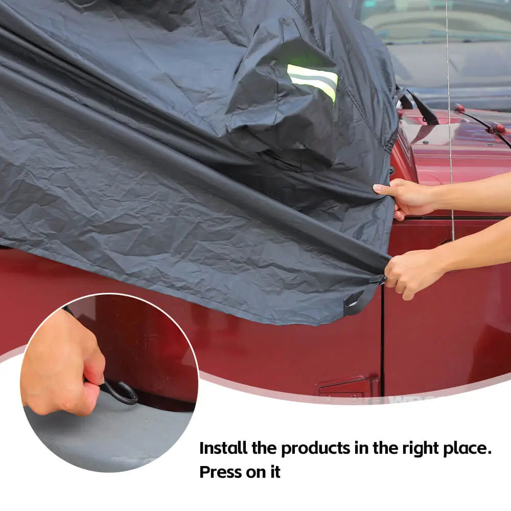 For 2007+ Jeep Wrangler JK JL 2Door Car Cover Waterproof Black Dust UV Protection