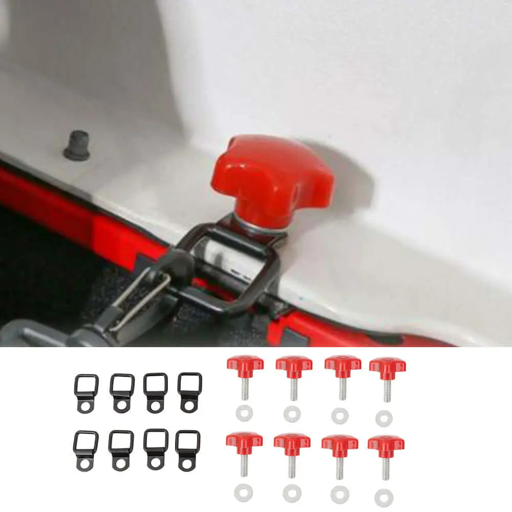 For 2007+ Jeep Wrangler JK JL 2Door Hardtop Removal Bolts Thumb Screws & D Ring Tie Down Anchors