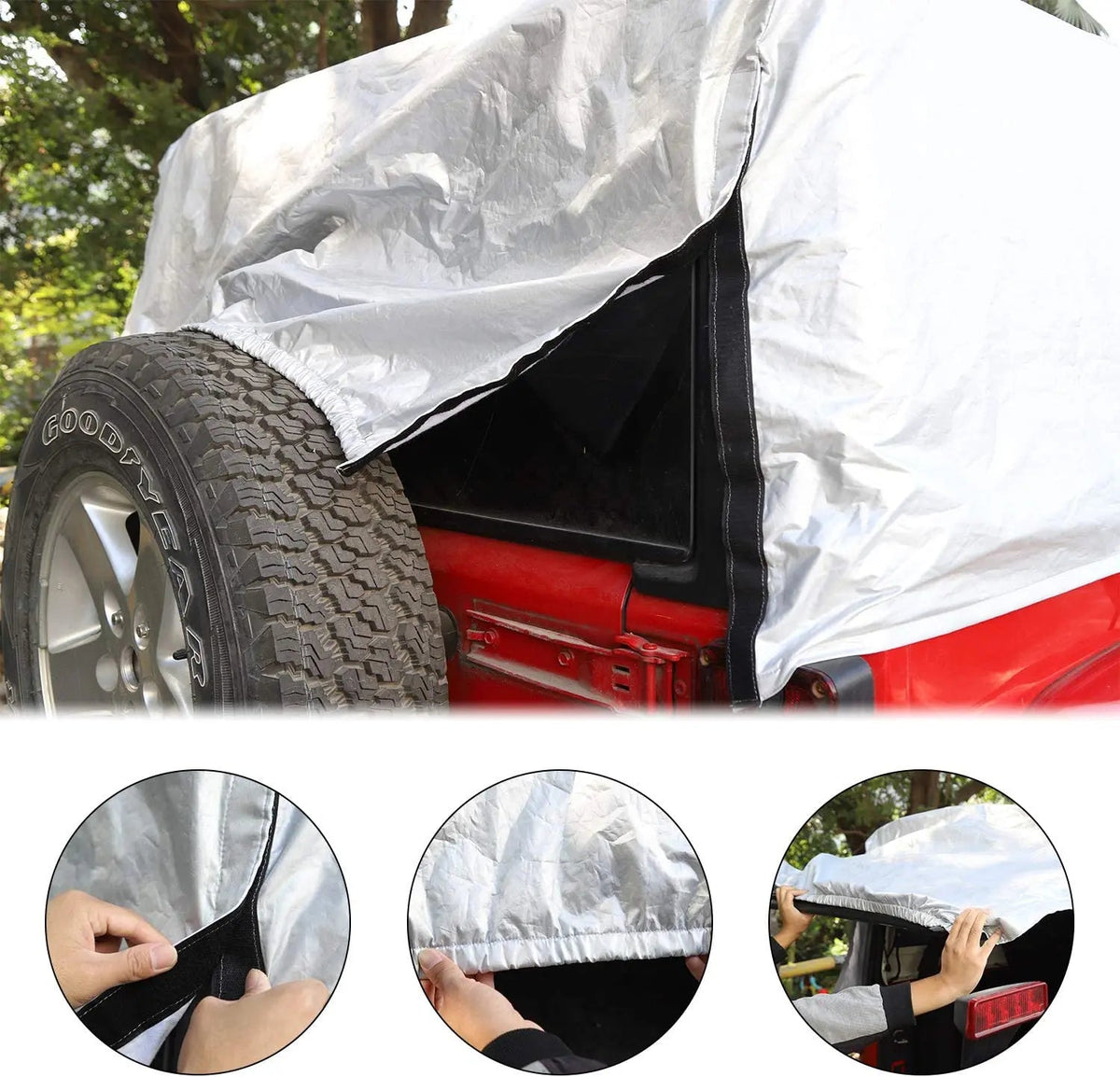 For 2007+ Jeep Wrangler JK JL 4 Door All-Weather Car Cover – Waterproof, Windproof, UV-Resistant, Scratch & Dust Protection