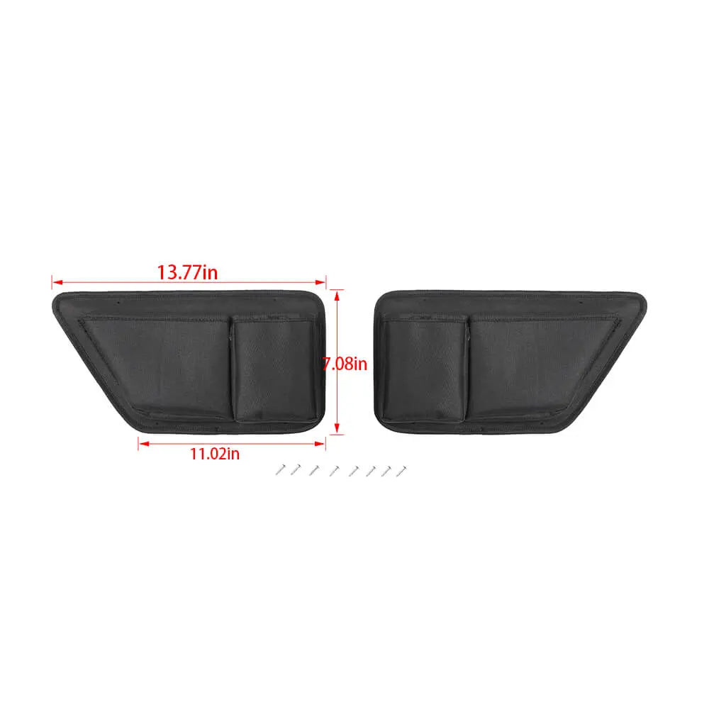 For 2007+ Jeep Wrangler JK JL JT Front Door Net Replacement Storage Bag Door Map Pockets Organizer