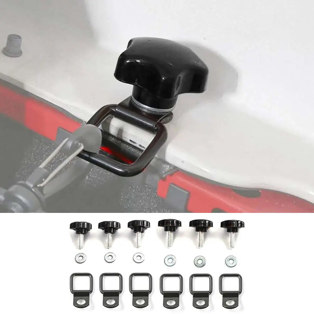 For 2007+ Jeep Wrangler JK JL TJ 4 door Hardtop Thumb Screws Quick Removal Hardtop Bolts with 6 Tie Down Anchors