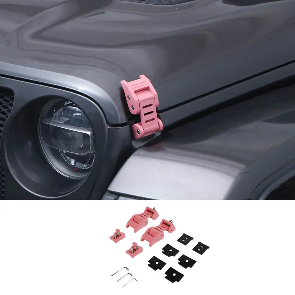 For 2007+ Jeep Wrangler JK JL & Gladiator JT Stainless Steel Hood Latches Hood Lock Catch Kit