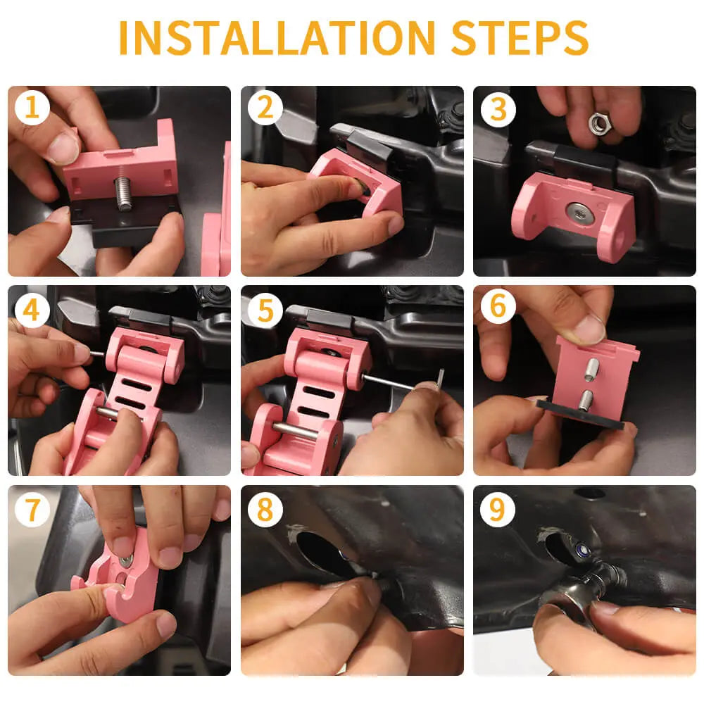 For 2007+ Jeep Wrangler JK JL & Gladiator JT Stainless Steel Hood Latches Hood Lock Catch Kit