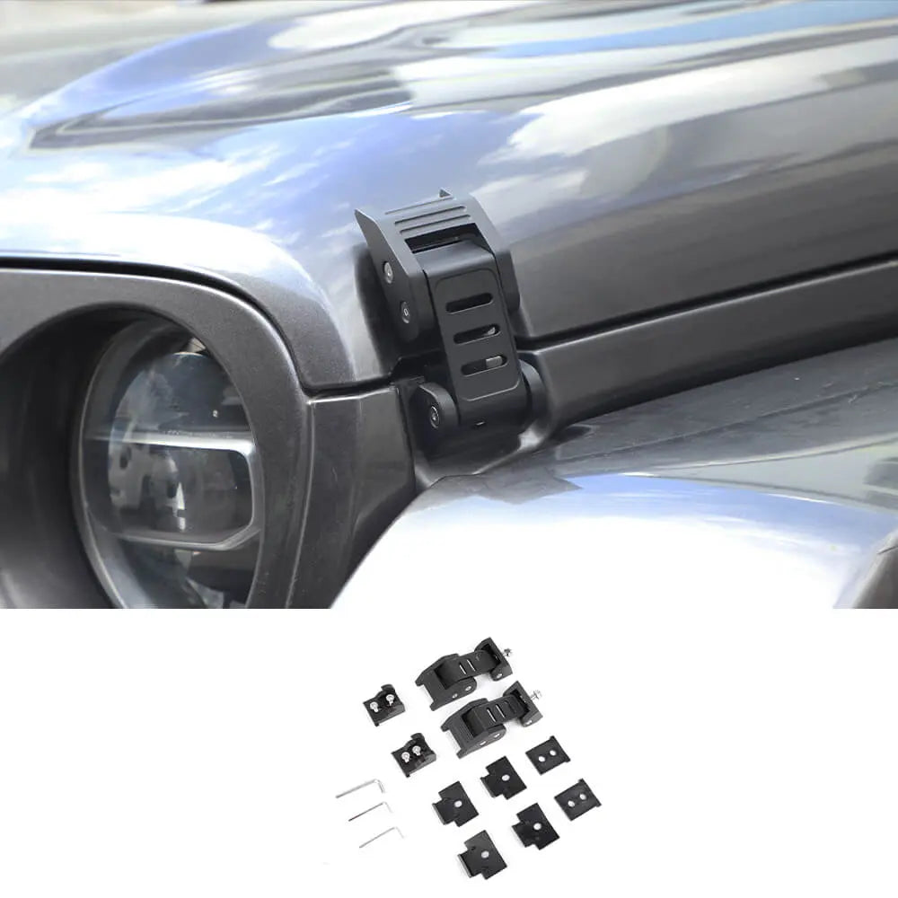 For 2007+ Jeep Wrangler JK JL & Gladiator JT Stainless Steel Hood Latches Hood Lock Catch Kit