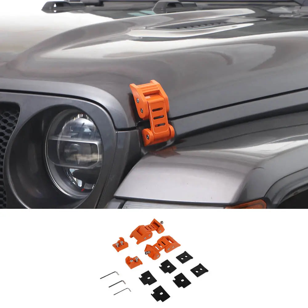 For 2007+ Jeep Wrangler JK JL & Gladiator JT Stainless Steel Hood Latches Hood Lock Catch Kit