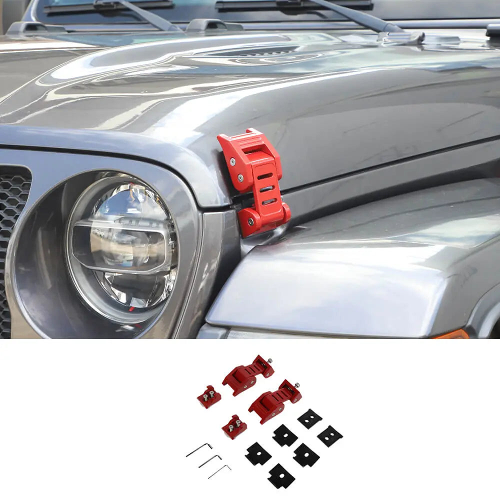 For 2007+ Jeep Wrangler JK JL & Gladiator JT Stainless Steel Hood Latches Hood Lock Catch Kit