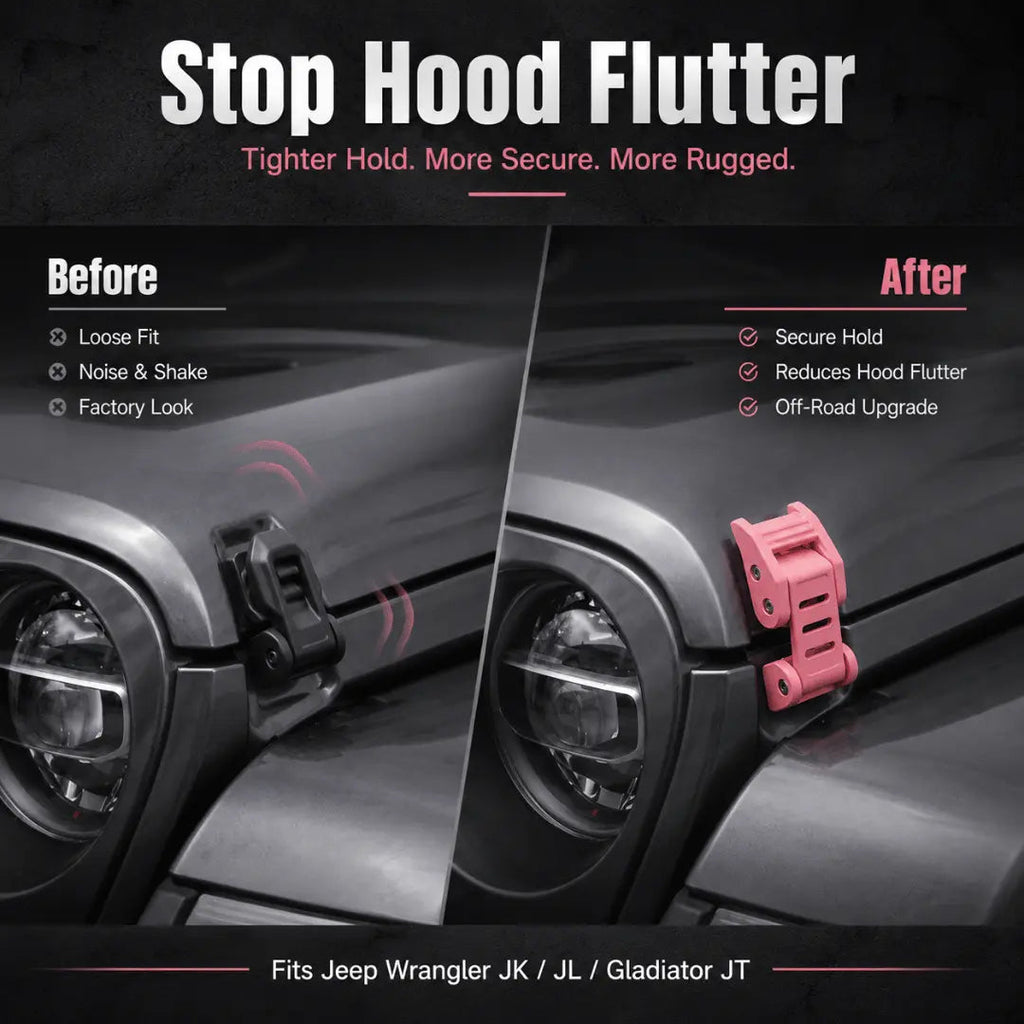 For 2007+ Jeep Wrangler JK JL & Gladiator JT Stainless Steel Hood Latches Hood Lock Catch Kit