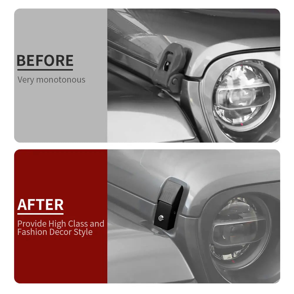For 2007+ Jeep Wrangler JL/JK/JT Anti-Theft Hood Locking Buckle Catch Latch With keys US Flag