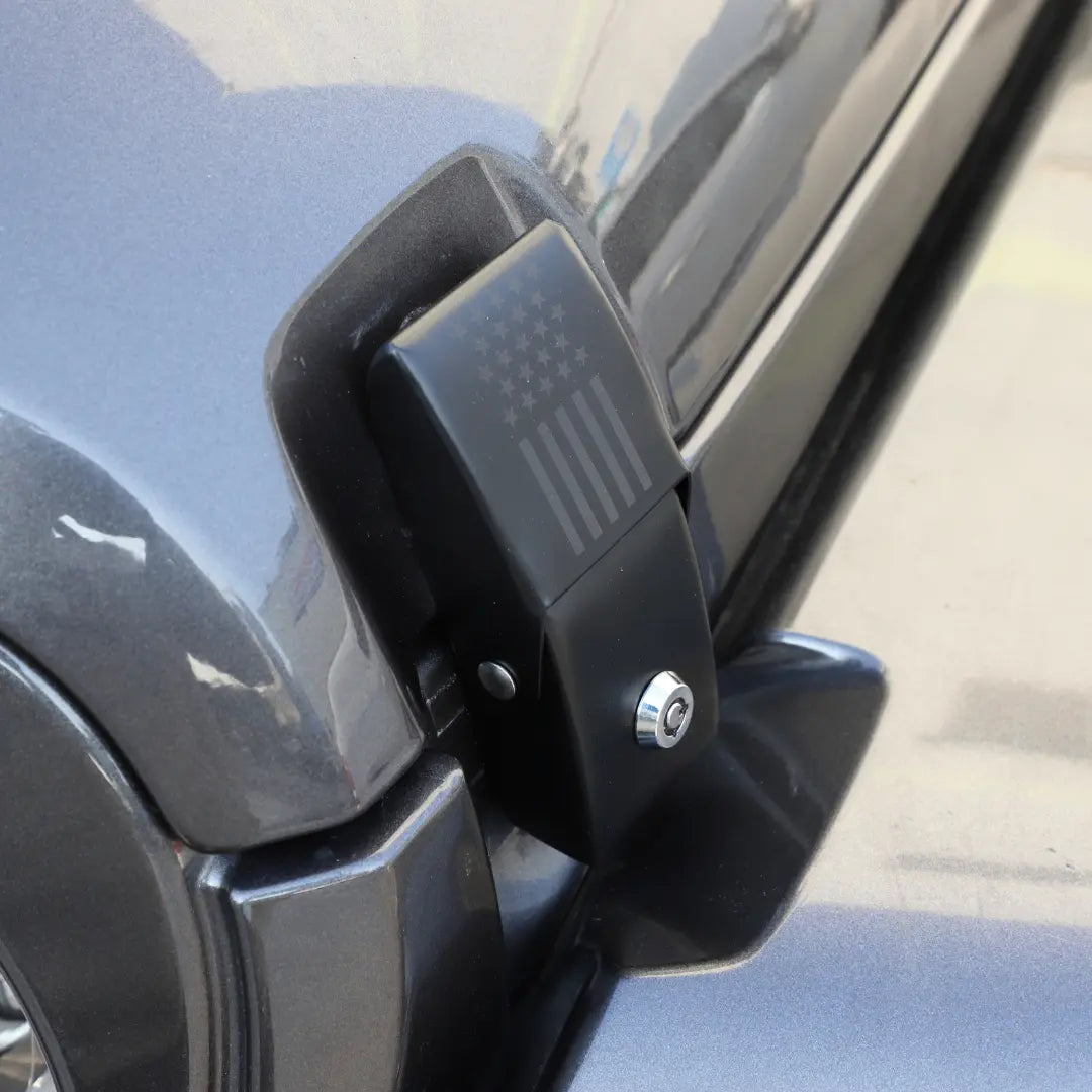 For 2007+ Jeep Wrangler JL/JK/JT Anti-Theft Hood Locking Buckle Catch Latch With keys US Flag
