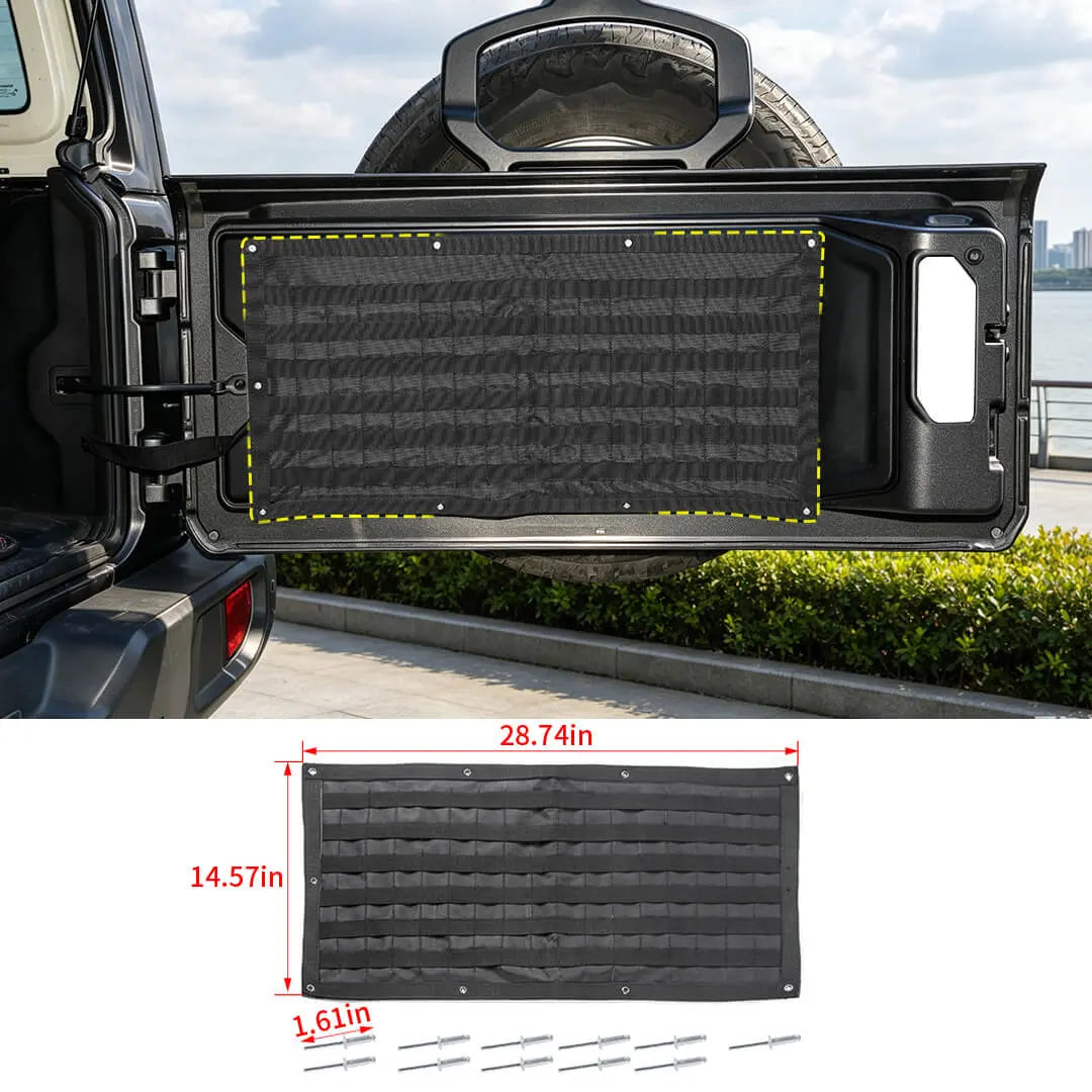For 2007+ Jeep Wrangler TJ JK JKU JL JLU Black Car Trunk Saddlebag Tool Organizer Tail Door Storage Bag