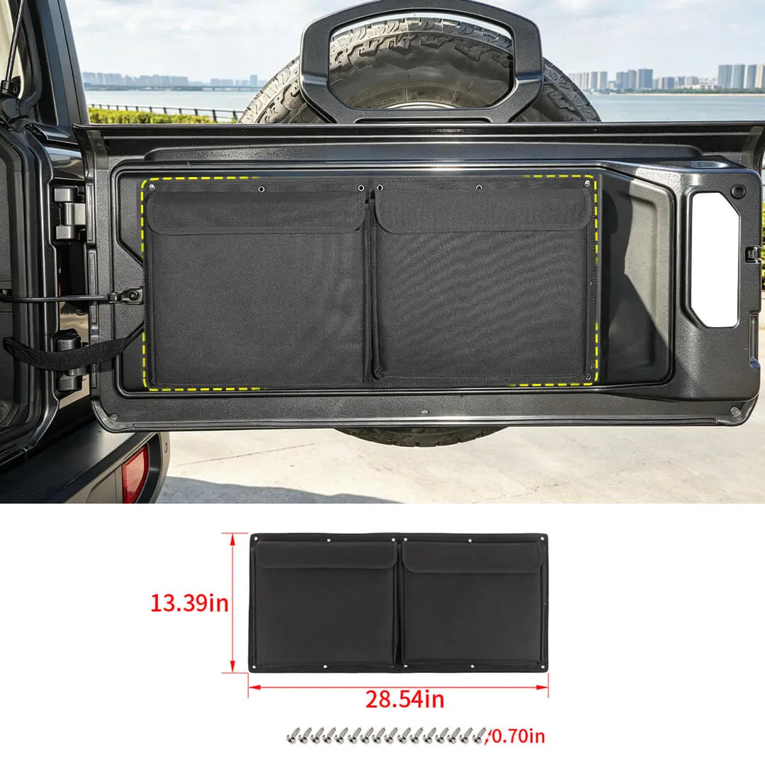 For 2007+ Jeep Wrangler TJ JK JKU JL JLU Black Car Trunk Saddlebag Tool Organizer Tail Door Storage Bag