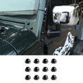 For 2007-2018 Jeep Wrangler JK JKU – A Pillar Screw Bolt Cover Hood Trim Protection 12PCS