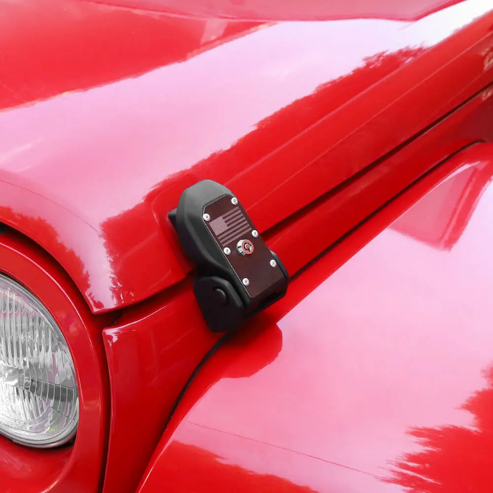 For 2007–2018 Jeep Wrangler JK JKU – Anti-Theft Hood Locking Buckle Catch Latch with Keys