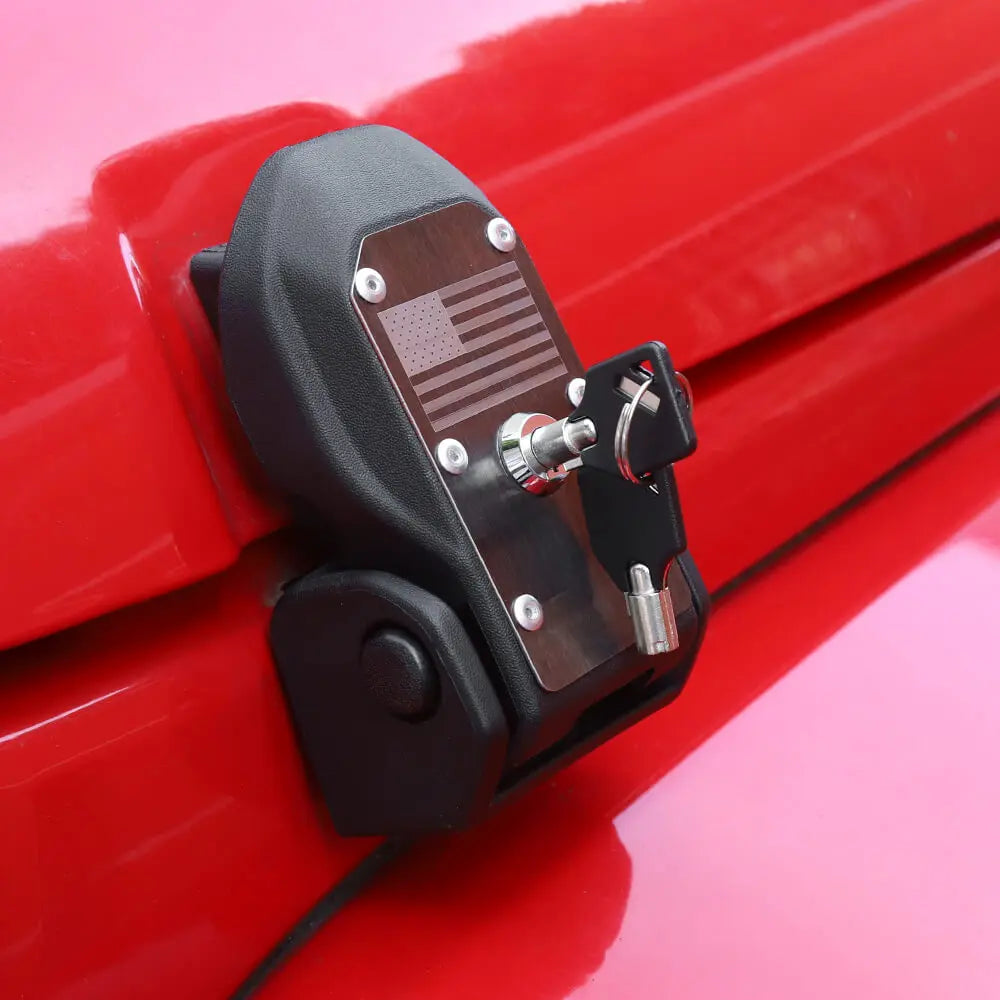 For 2007–2018 Jeep Wrangler JK JKU – Anti-Theft Hood Locking Buckle Catch Latch with Keys