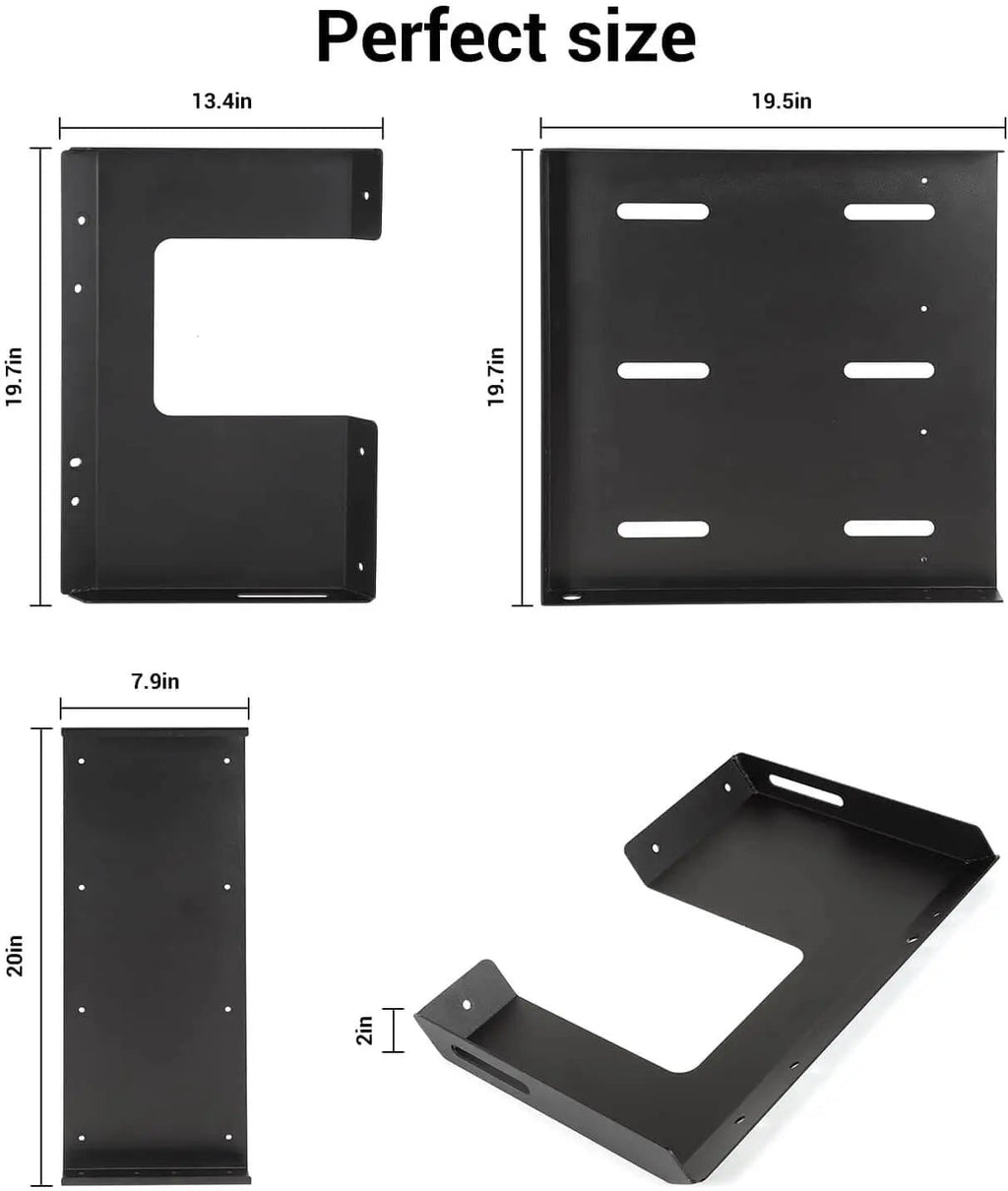 For 2007+Jeep Wrangler JKU JLU 4Door Rear Cargo Rack Luggage Storage Carrier Solid Metal Trunk Shelf
