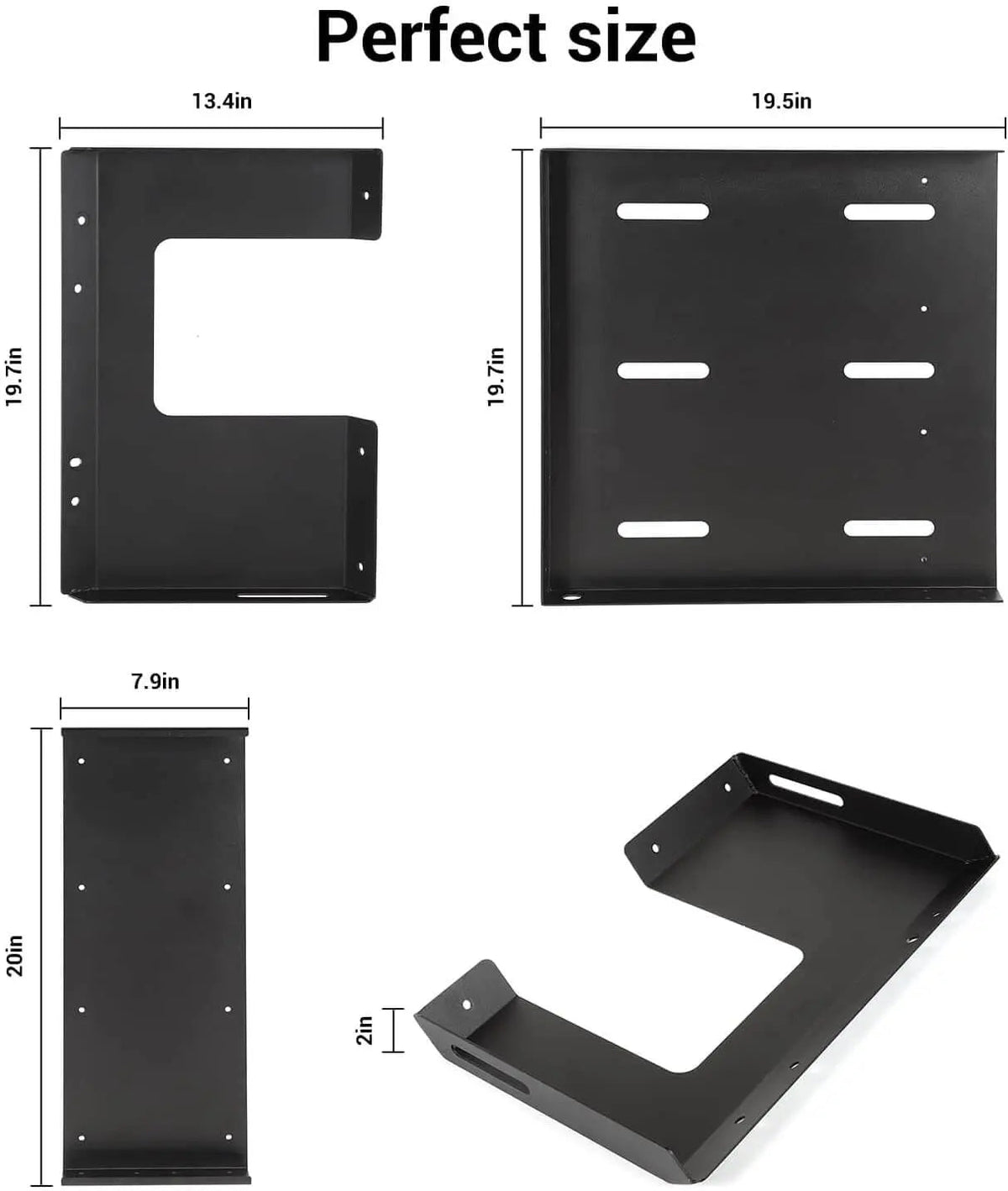 For 2007+Jeep Wrangler JKU JLU 4Door Rear Cargo Rack Luggage Storage Carrier Solid Metal Trunk Shelf