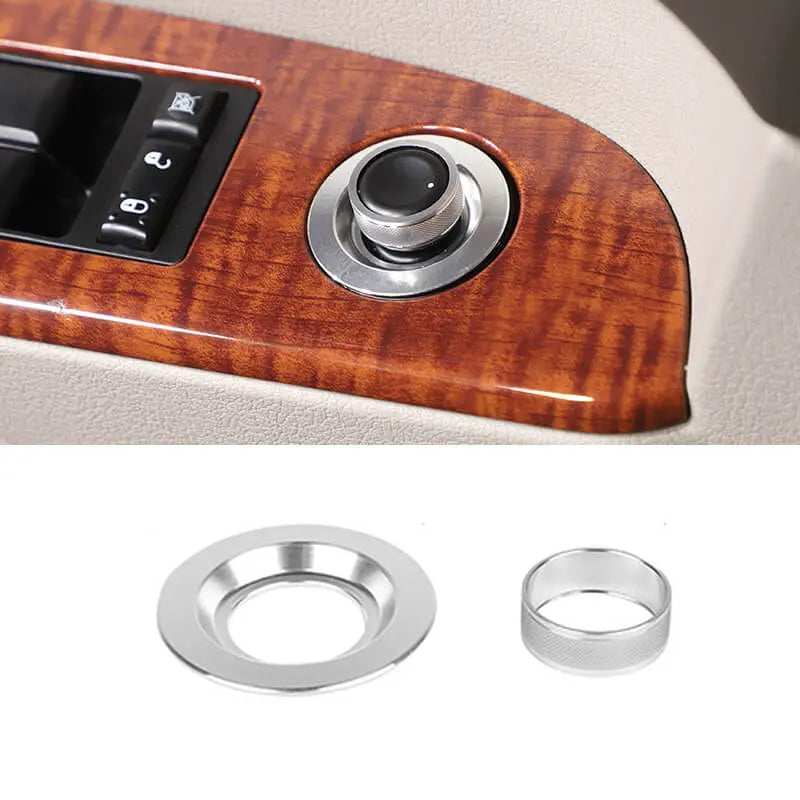 For 2008-2016 Jeep Compass/2011-2016 Patriot/2007-2010 Grand Cherokee WK2 Rearview Mirror Adjust Knob Trim Cover Ring (2 pcs)