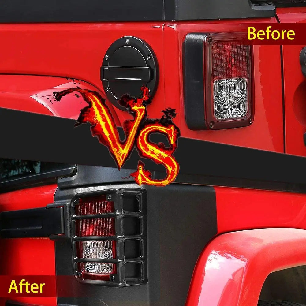 For 2008-2018 Jeep Wrangler JK JKU Tail Light Guard Rear Light Protector