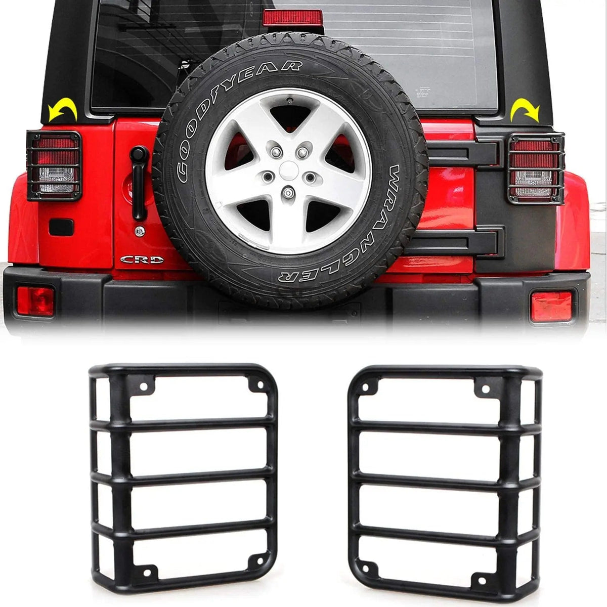 For 2008-2018 Jeep Wrangler JK JKU Tail Light Guard Rear Light Protector