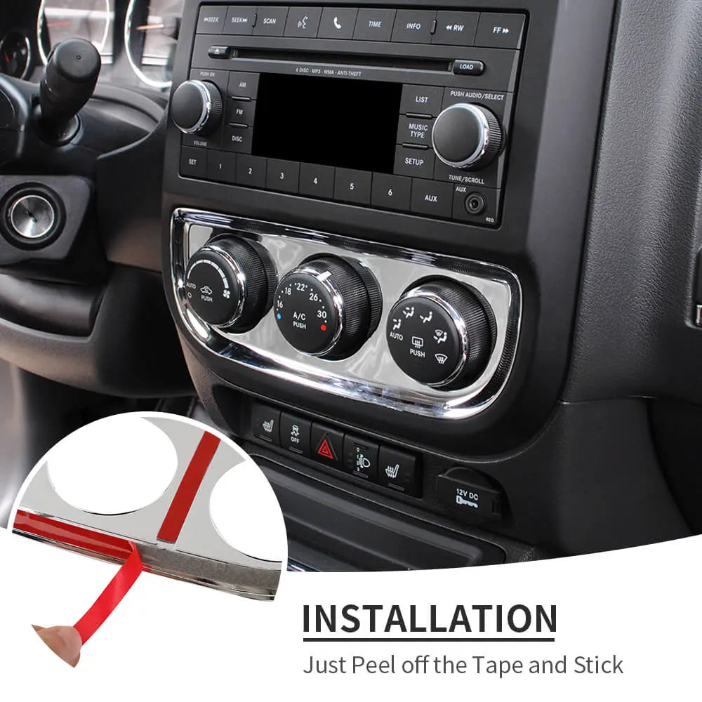 For 2010-2016 Jeep Compass & Patriot Interior Air Conditioning Switch Panel Trim Decoration Cover