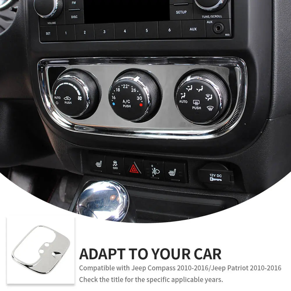 For 2010-2016 Jeep Compass & Patriot Interior Air Conditioning Switch Panel Trim Decoration Cover