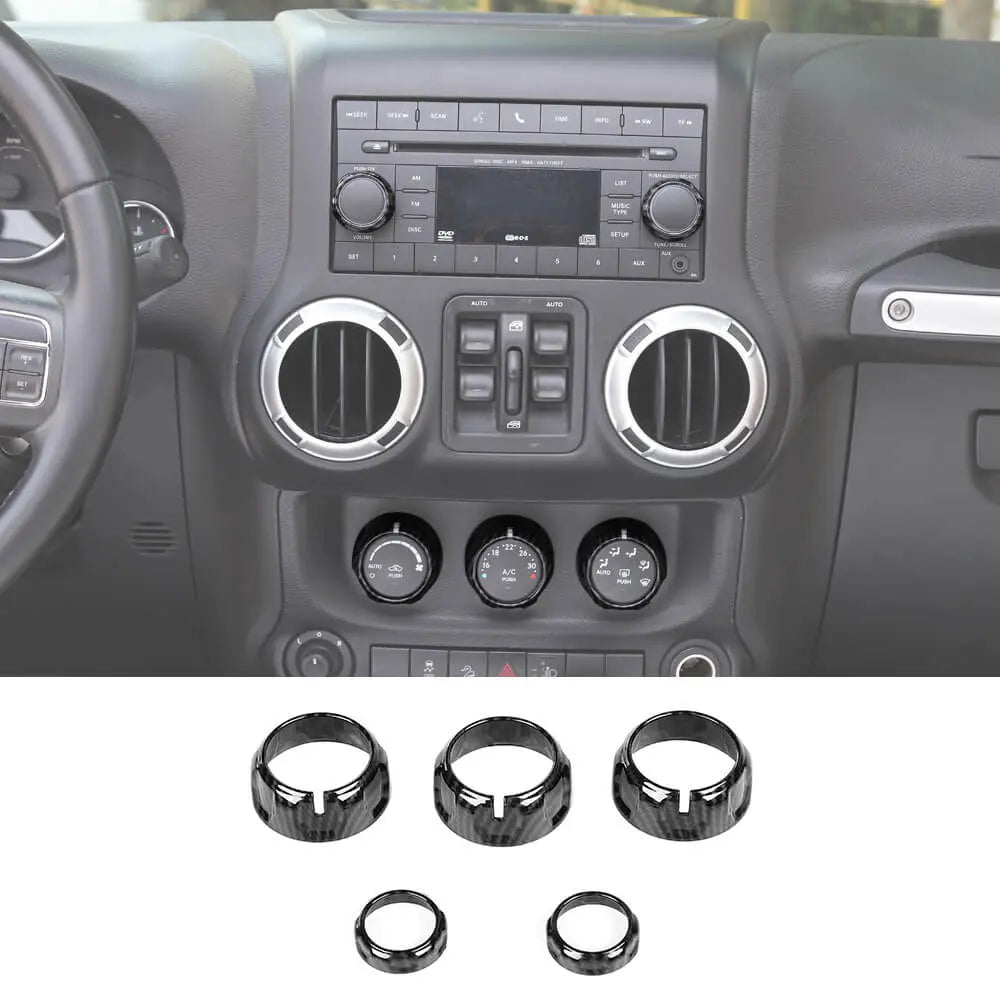 For 2011-2018 Jeep Wrangler JK/2010-2016 Compass/2011-2016 Patriot 5X Air Conditioner Audio CD Switch Knob Trim