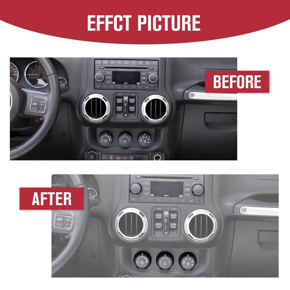 For 2011-2018 Jeep Wrangler JK/2010-2016 Compass/2011-2016 Patriot 5X Air Conditioner Audio CD Switch Knob Trim
