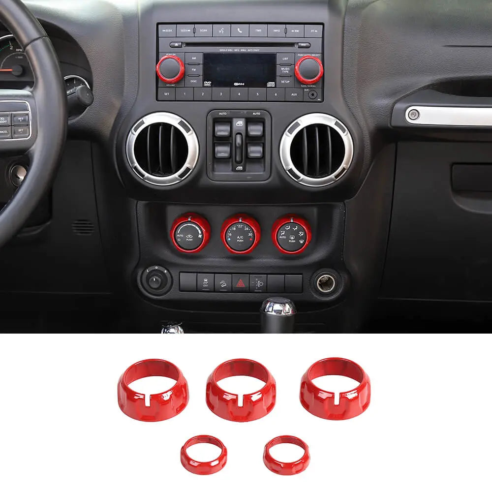 For 2011-2018 Jeep Wrangler JK/2010-2016 Compass/2011-2016 Patriot 5X Air Conditioner Audio CD Switch Knob Trim