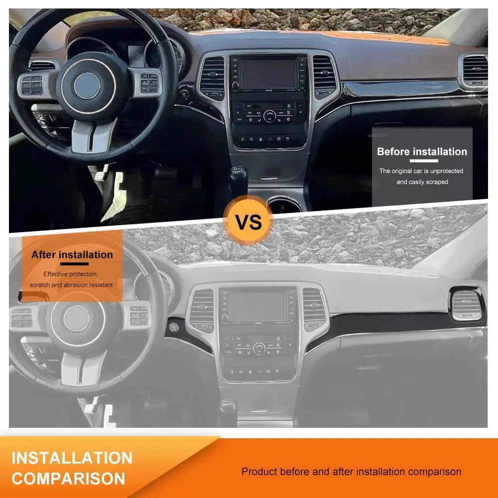 For 2011-2013 Jeep Grand Cherokee WK2 Interior Center Console Dashboard Panel Cover Trim (3 pcs)