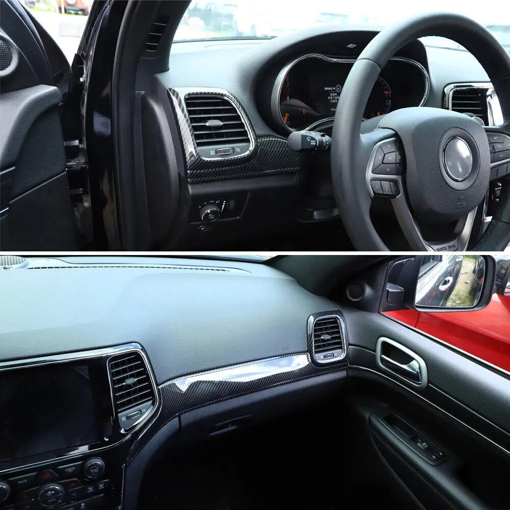 For 2011-2013 Jeep Grand Cherokee WK2 Interior Center Console Dashboard Panel Cover Trim (3 pcs)