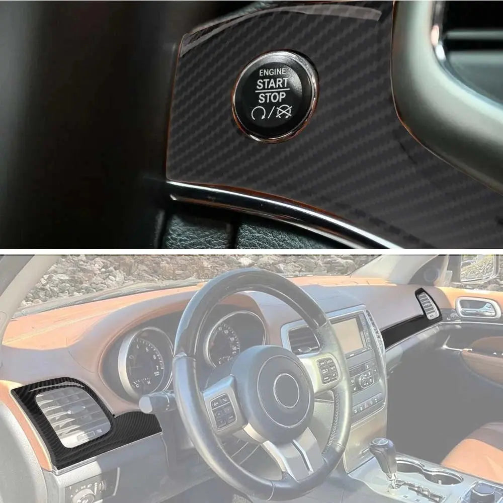 For 2011-2013 Jeep Grand Cherokee WK2 Interior Center Console Dashboard Panel Cover Trim (3 pcs)