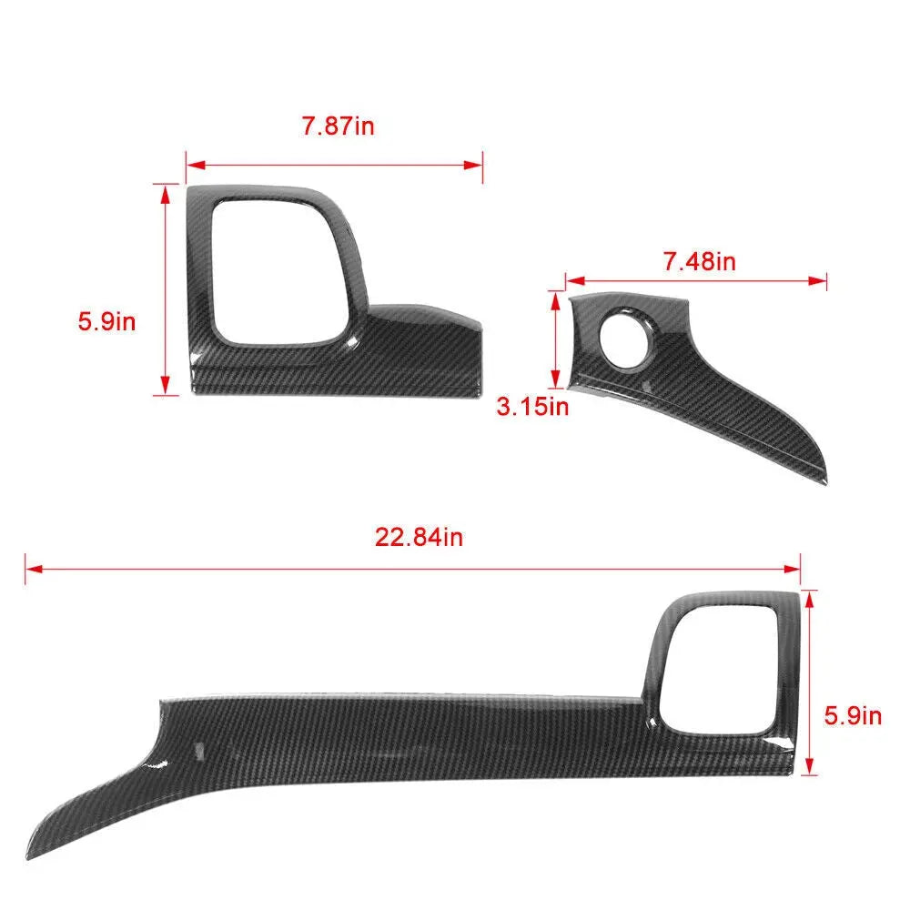 For 2011-2013 Jeep Grand Cherokee WK2 Interior Center Console Dashboard Panel Cover Trim (3 pcs)