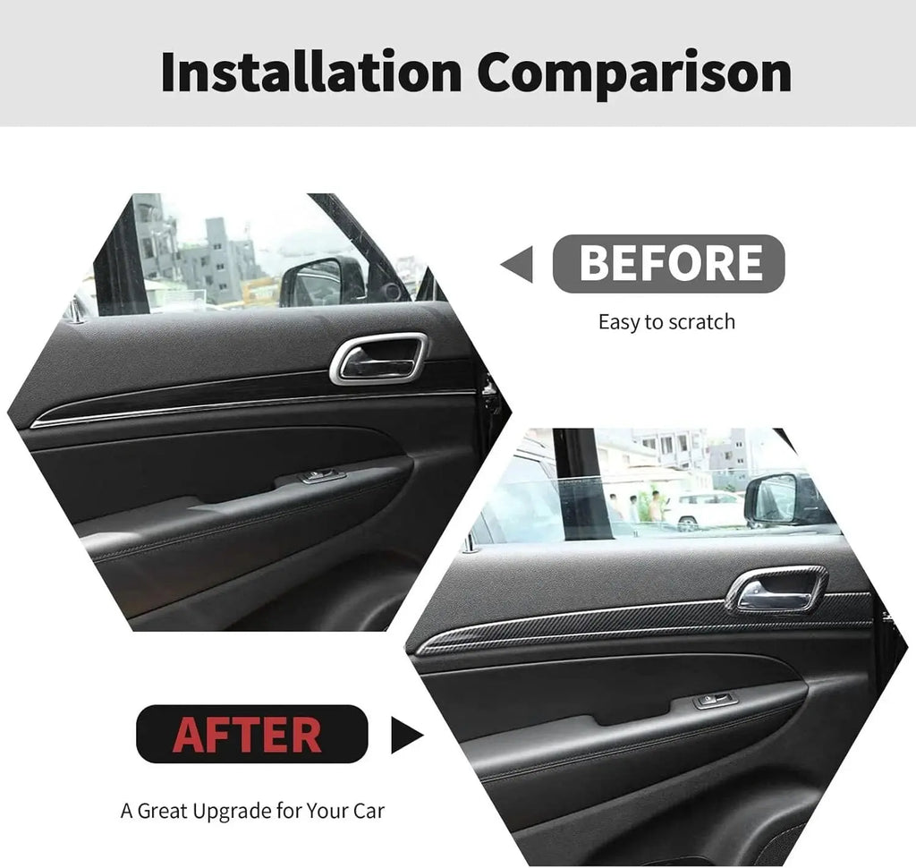 For 2011-2013 Jeep Grand Cherokee WK2 Interior Dash Panel & Door Handle Trim Cover Kit (7 pcs)