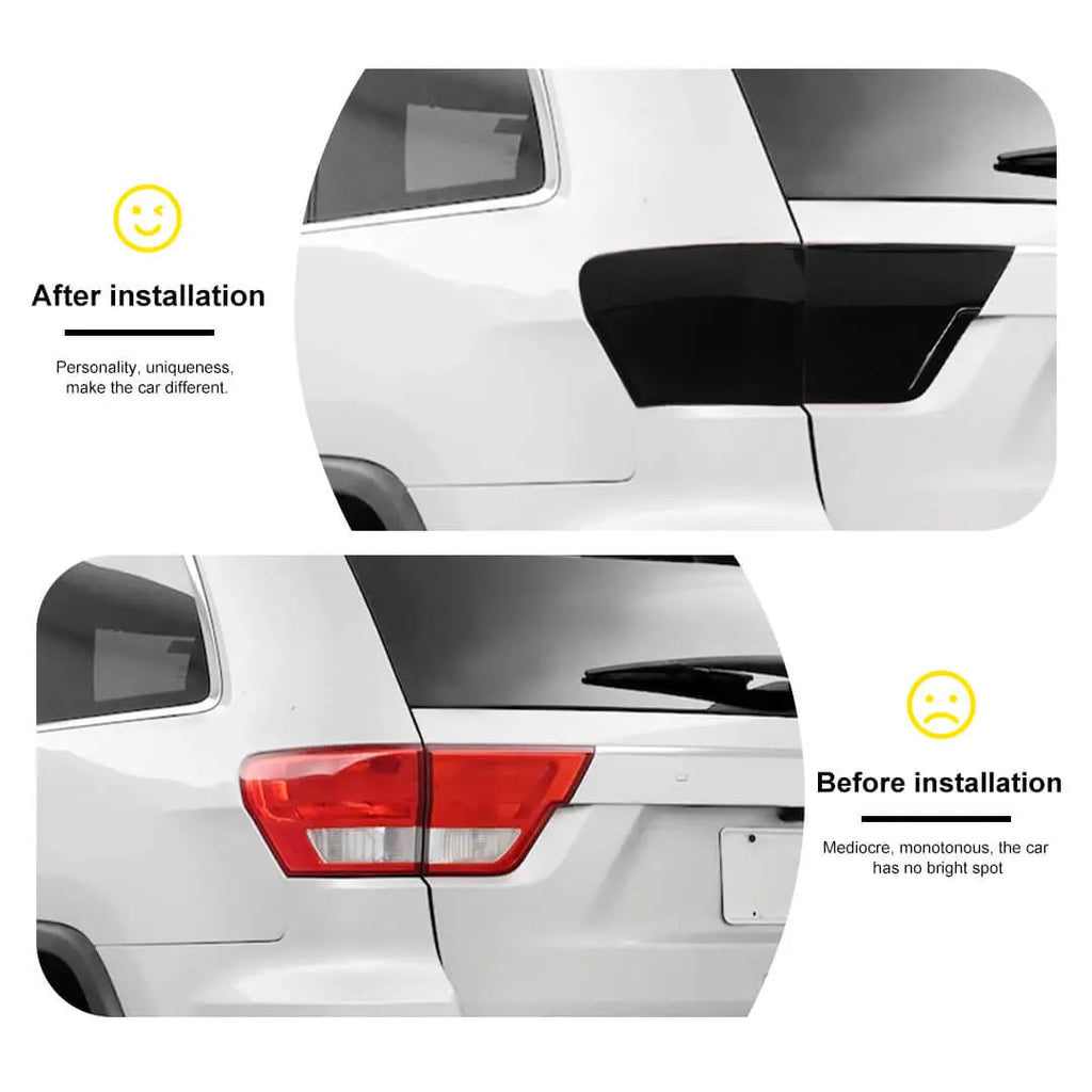 For 2011-2013 Jeep Grand Cherokee WK2 Smoke Black Rear Taillight Lamp Light Trim Cover (4 pcs)