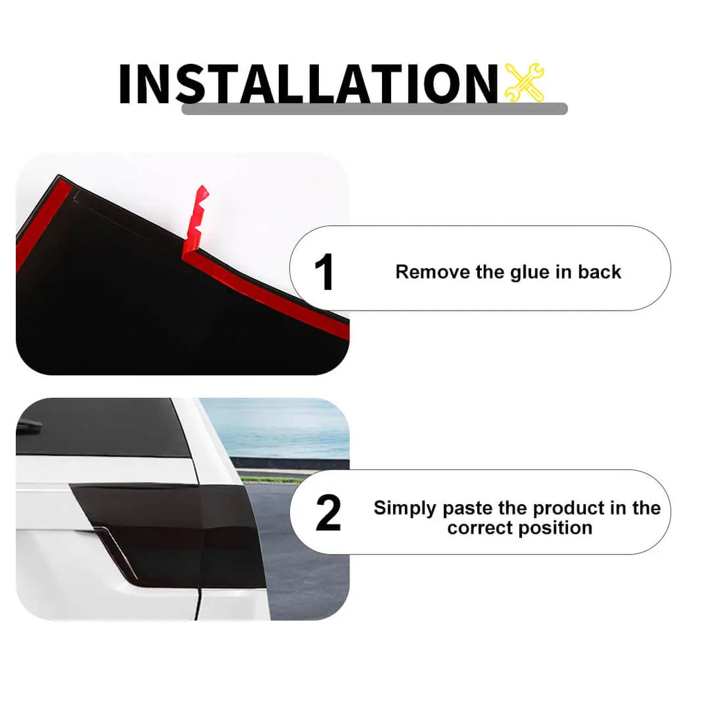 For 2011-2013 Jeep Grand Cherokee WK2 Smoke Black Rear Taillight Lamp Light Trim Cover (4 pcs)