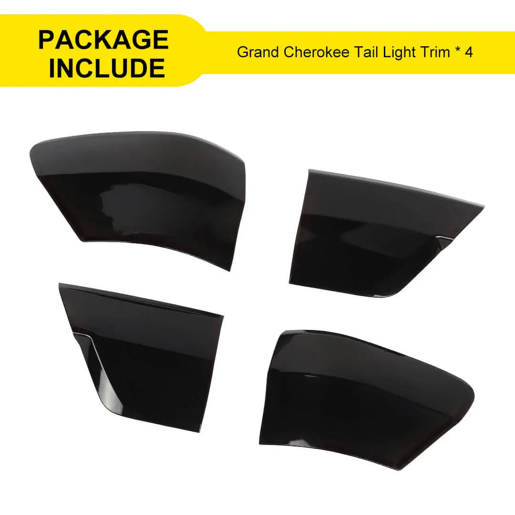 For 2011-2013 Jeep Grand Cherokee WK2 Smoke Black Rear Taillight Lamp Light Trim Cover (4 pcs)