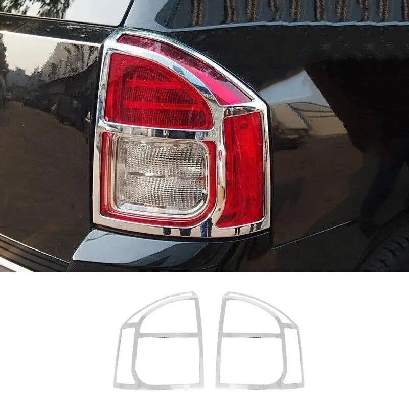 For 2011-2016 Jeep Compass Chrome Rear Tail Light Lamp Cover Trim (2 pcs)