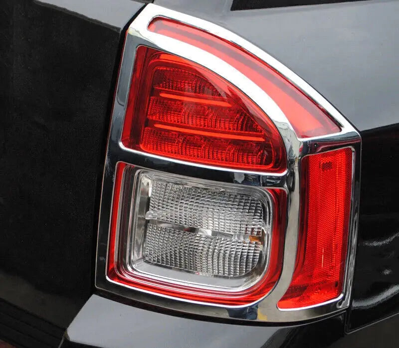 For 2011-2016 Jeep Compass Chrome Rear Tail Light Lamp Cover Trim (2 pcs)