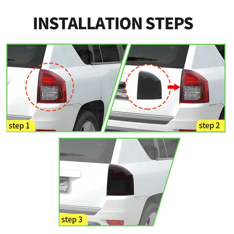 For 2011-2016 Jeep Compass Rear Taillight Tail Lamp Guard Cover Decor Trim
