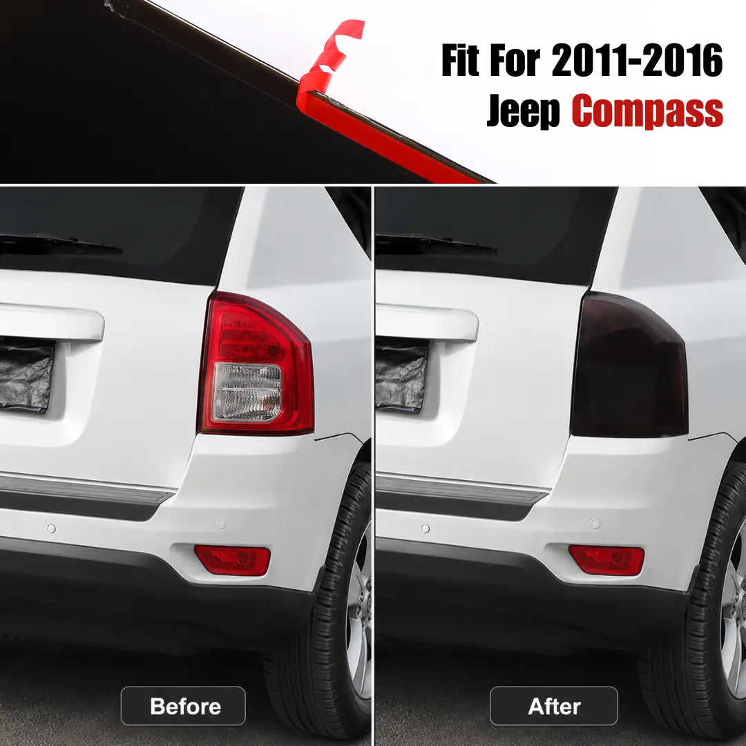 For 2011-2016 Jeep Compass Rear Taillight Tail Lamp Guard Cover Decor Trim