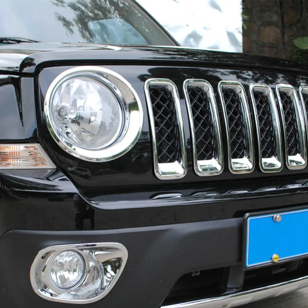 For 2011-2016 Jeep Patriot Front Grille Inserts Ring Trim Cover 7pcs/set