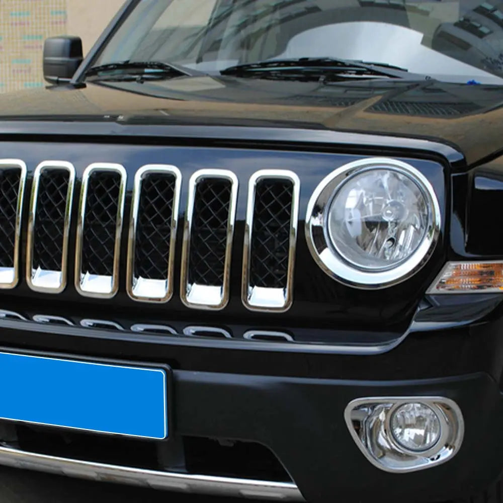For 2011-2016 Jeep Patriot Front Grille Inserts Ring Trim Cover 7pcs/set