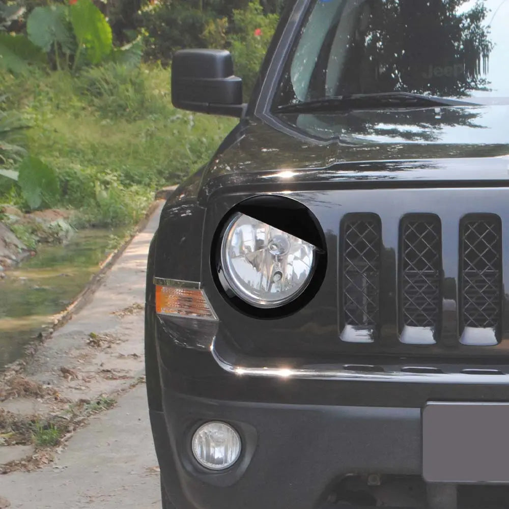 For 2011-2016 Jeep Patriot Headlight Trim Angry Eyes Style Front Lamp Bezels