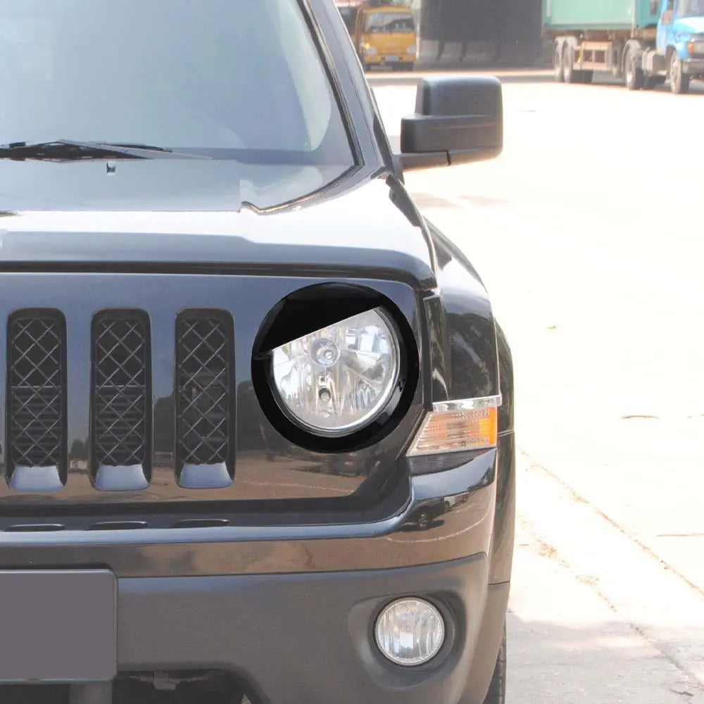 For 2011-2016 Jeep Patriot Headlight Trim Angry Eyes Style Front Lamp Bezels