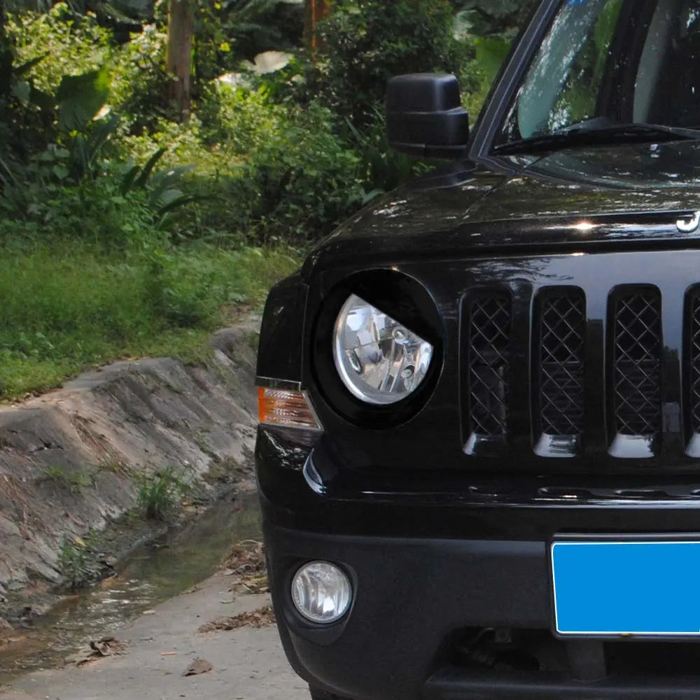 For 2011-2016 Jeep Patriot Headlight Trim Angry Eyes Style Front Lamp Bezels
