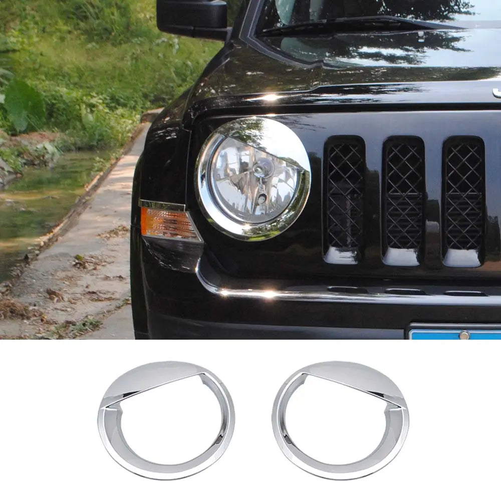 For 2011-2016 Jeep Patriot Headlight Trim Angry Eyes Style Front Lamp Bezels