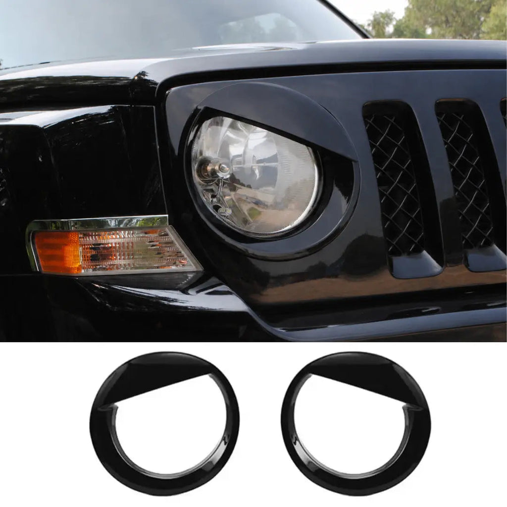 For 2011-2016 Jeep Patriot Headlight Trim Angry Eyes Style Front Lamp Bezels